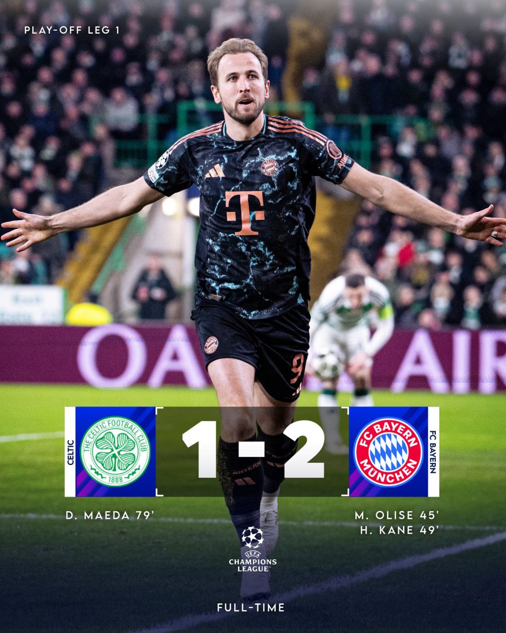Bayern Munich 2-1 Celtic: Kane Scores