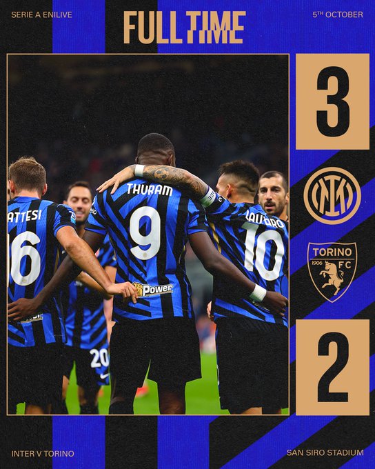 Kết quả VĐQG Ý: Inter Milan 3-2 Torino