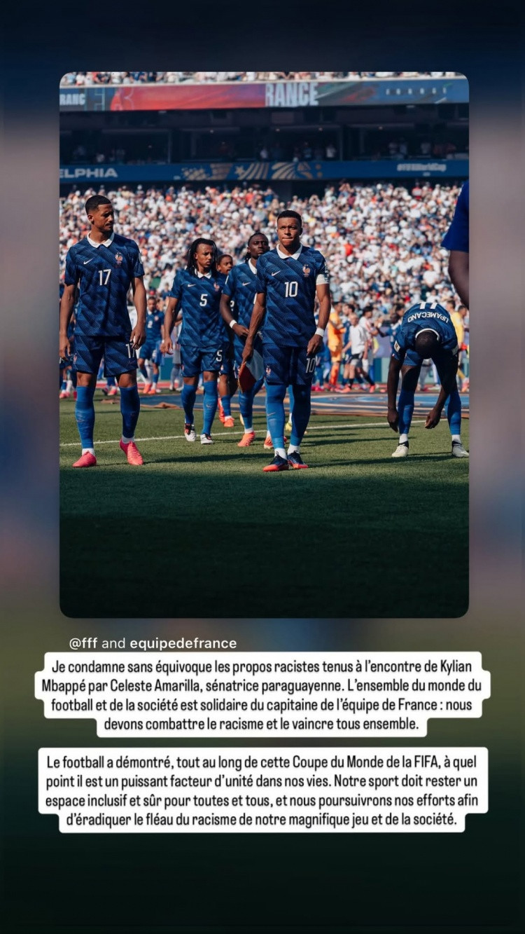 Chủ tịch FIFA Infantino ra tuyên bố lên án những phát ngôn mang tính phân biệt chủng tộc của một nghị sĩ Paraguay nhằm vào Mbappe