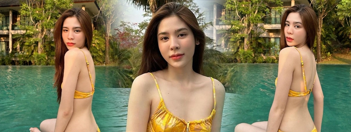เหมียว ภาวิดา นางแบบสาวสุดเซ็กซี่ ผู้โกยหัวใจหนุ่ม ๆ อวดหุ่นแซ่บ ! ริมสระว่ายน้ำที่เขาใหญ่