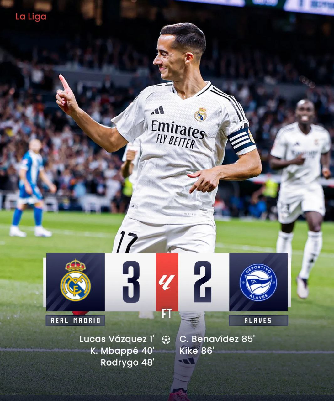 FT: Real Madrid 3 - 2 Alaves
