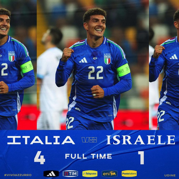 Kết quả UEFA Nations League: Ý 4-1 Israel