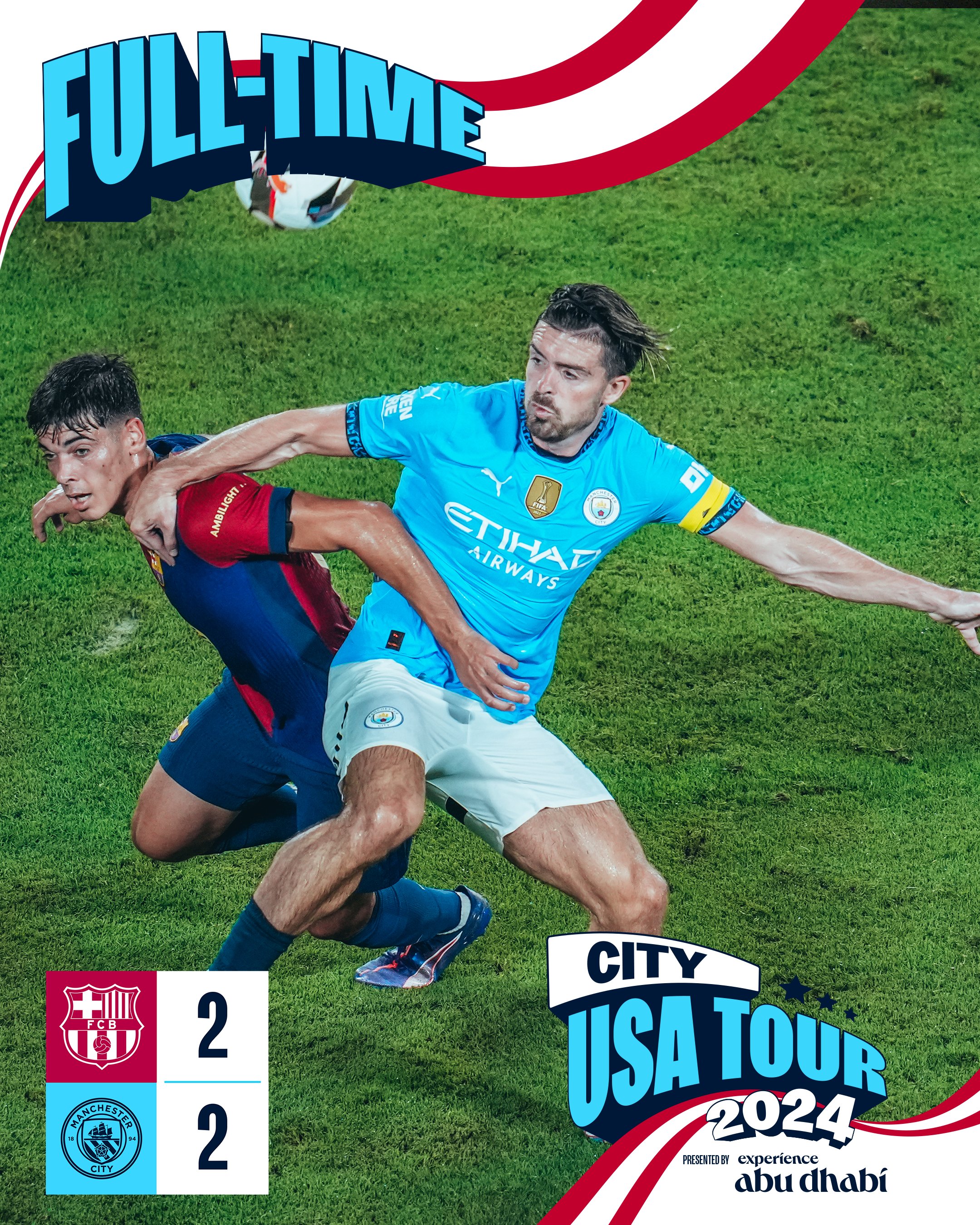 kết quả giao hữu CLB: Barcelona 2-2(pen 4-1) Manchester City