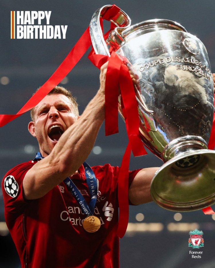 Liverpool chúc mừng sinh nhật lần thứ 39 của Milner