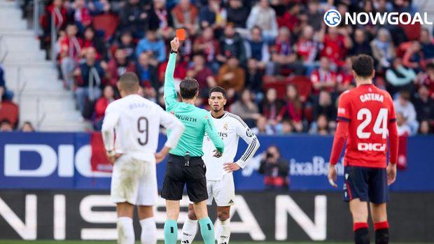 Osasuna 1-1 Ten-Man Real Madrid: Mbappe Scores, Bellingham Get Red
