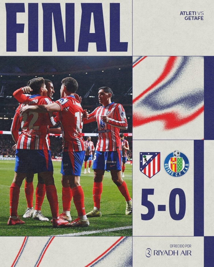 Atletico Madrid đánh bại Getafe 5-0 để tiến vào bán kết, Simeone ghi hai bàn, Correa ghi một bàn và kiến tạo