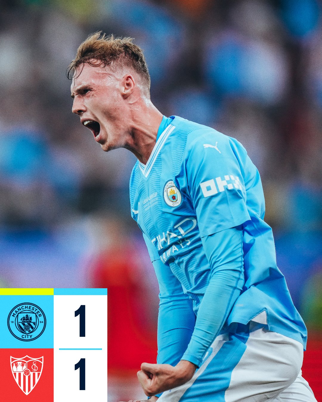 Vương miện thứ 4 của năm! Manchester City đánh bại Sevilla để giành Siêu cúp UEFA đầu tiên