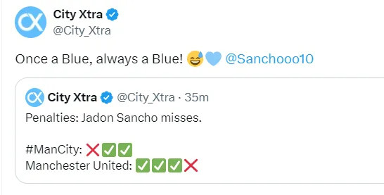 Truyền thông cá nhân nổi tiếng của Manchester City trêu đùa Sanhcho