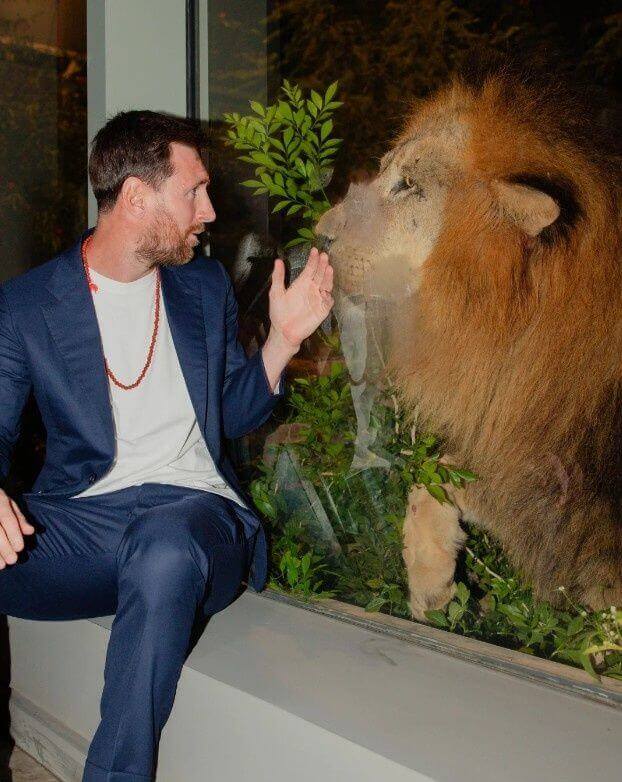 Messi thăm trung tâm bảo tồn động vật hoang dã Ấn Độ: dự nghi lễ tôn giáo và tiếp xúc sư tử