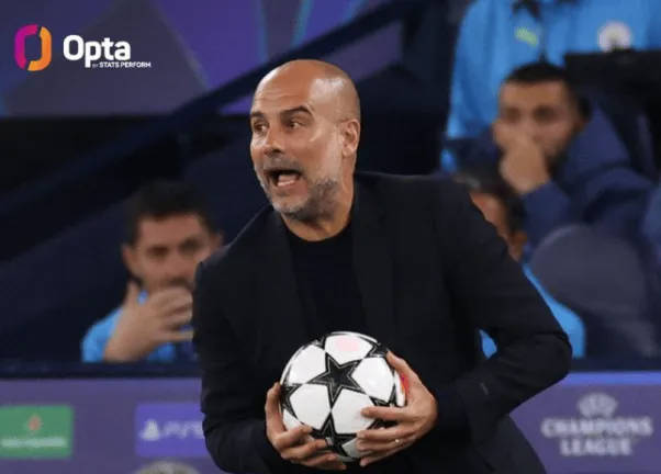 Guardiola đã dẫn dắt Manchester City chơi 42 trận Champions League trên sân nhà, đây là lần thứ hai bị đối thủ giữ sạch lưới