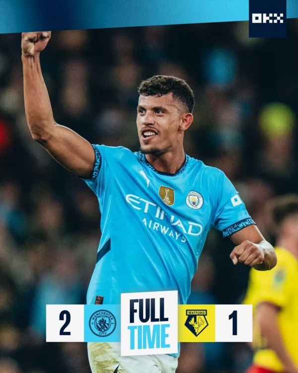 อีเอฟแอลคัพ - แมนเชสเตอร์ ซิตี้ เอาชนะ วัตฟอร์ด 2-1 ผ่านเข้ารอบต่อไป