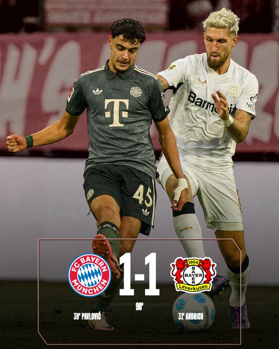 Kết quả VĐQG Đức: Bayern Munich 1-1 Bayer Leverkusen