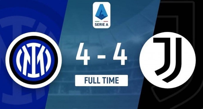อินเตอร์ มิลาน เสมอ ยูเวนตุส 4-4 ยูเวนตุสไม่แพ้ 9 นัดติดต่อกัน