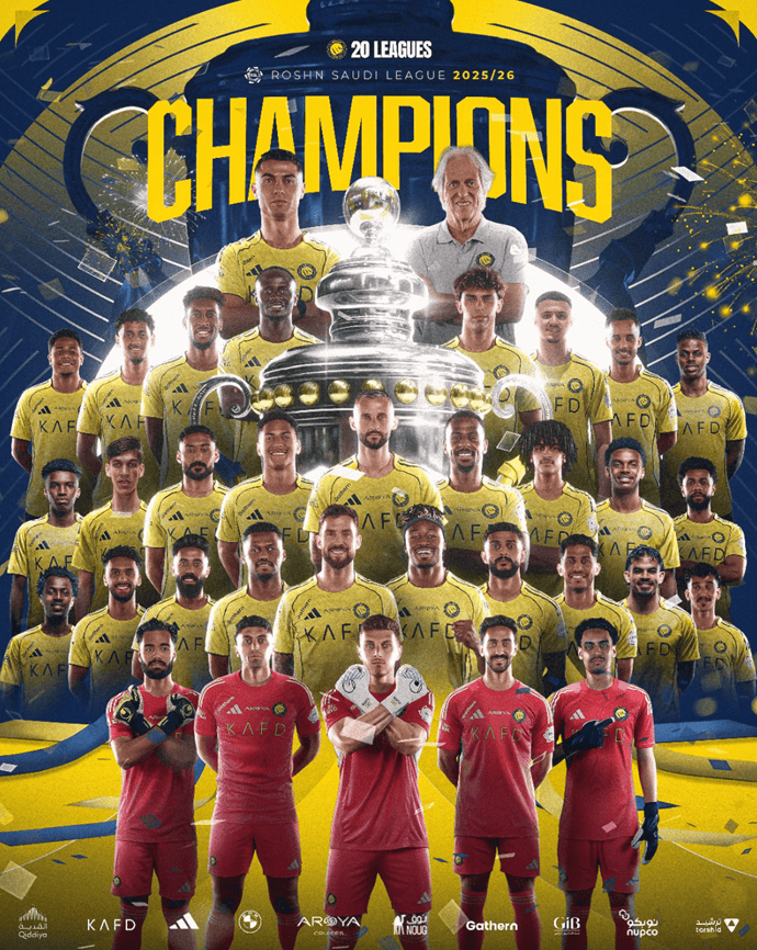 Al Nassr wins this season's Saudi Pro League title; Ronaldo claims 37th career trophy
