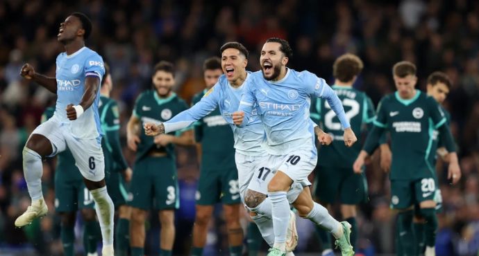 Rulli Heroics Guide Manchester City Past Brighton in League Cup Thriller