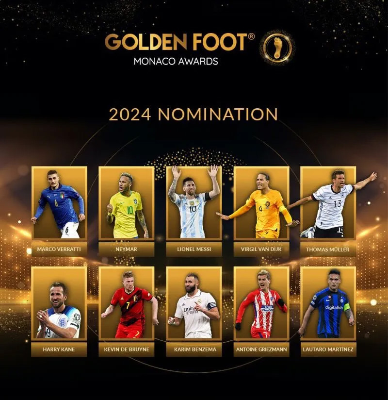 Tiền đạo Lautaro của Inter Milan giành giải Golden Foot 2024