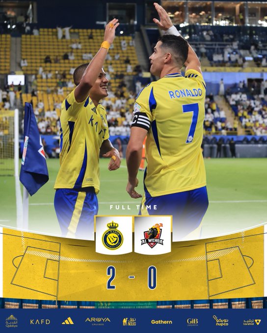 Kết quả VĐQG Ả Rập Xê Út: Al-Nassr FC 2-0 Al Wehda
