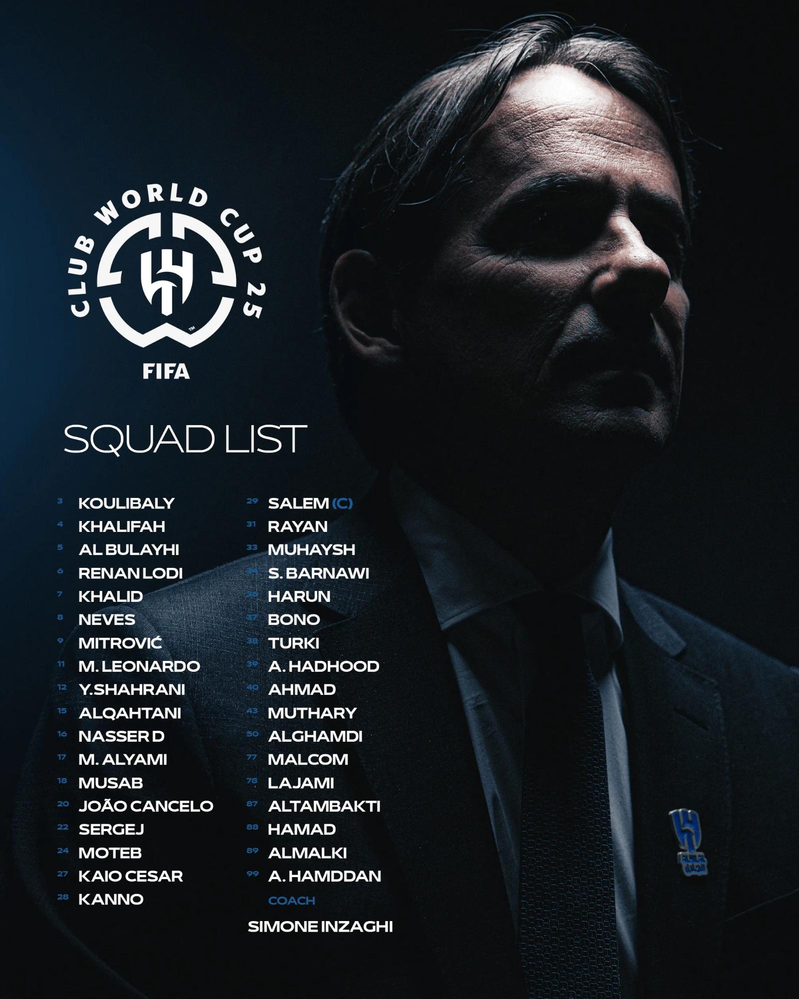 Danh sách cầu thủ Al-Hilal Saudi Football Club Club World Cup: Mickelson & Milin dẫn đầu đội