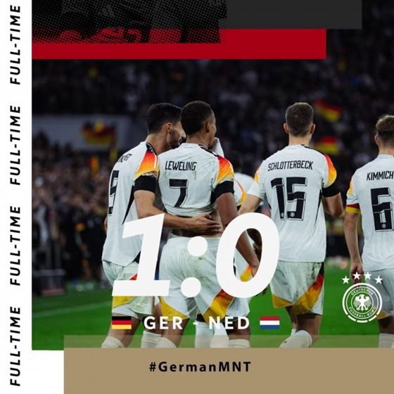 ยูฟ่าเนชันส์ลีก - เยอรมนี เอาชนะ เนเธอร์แลนด์ 1-0 เลอวินยิงประตูแรกให้ทีมชาติในนัดเปิดตัว