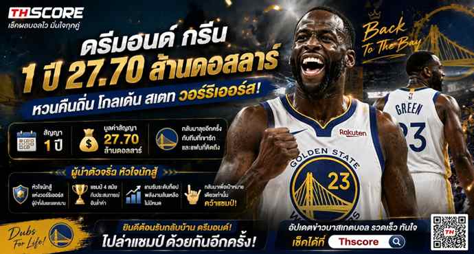 Shams ตีข่าว: เดรย์มอนด์ คัมแบ็กวอร์ริเออร์ส 1 ปี 27.7 ล้านเหรียญ เท่าราคาเดิม
