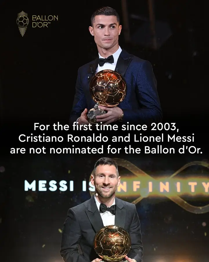 Messi và Ronaldo bị loại trong danh sách đề cử cho giải Quả bóng vàng 2024