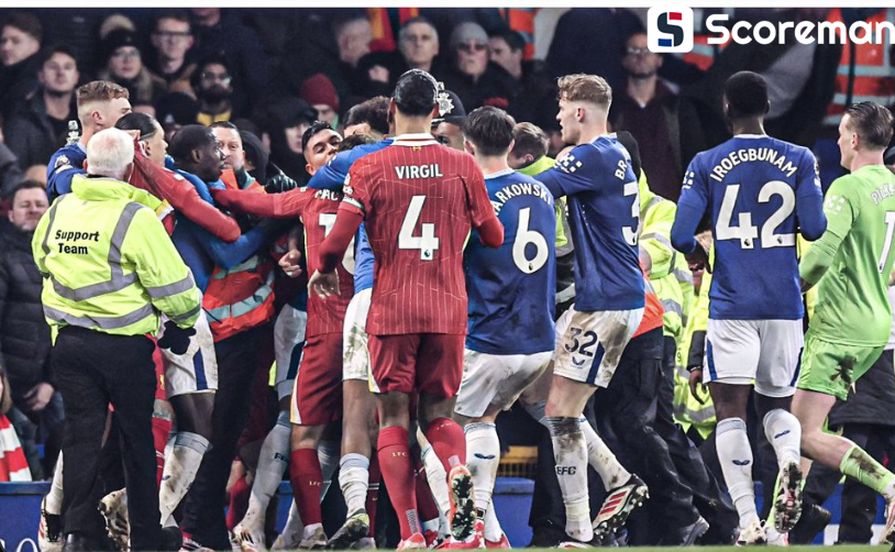 리버풀, 에버턴과 2-2 무승부…경기 종료 후 '난투극'
