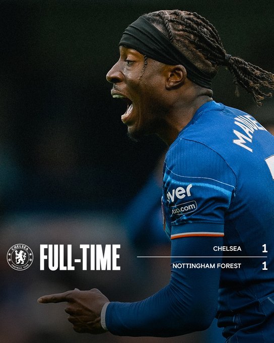 Kết quả Ngoại Hạng Anh: Chelsea 1-1 Nottingham Forest