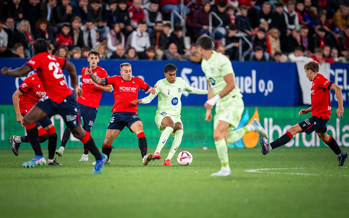 Kết quả VĐQG Tây Ban Nha: Osasuna 4-2 Barcelona