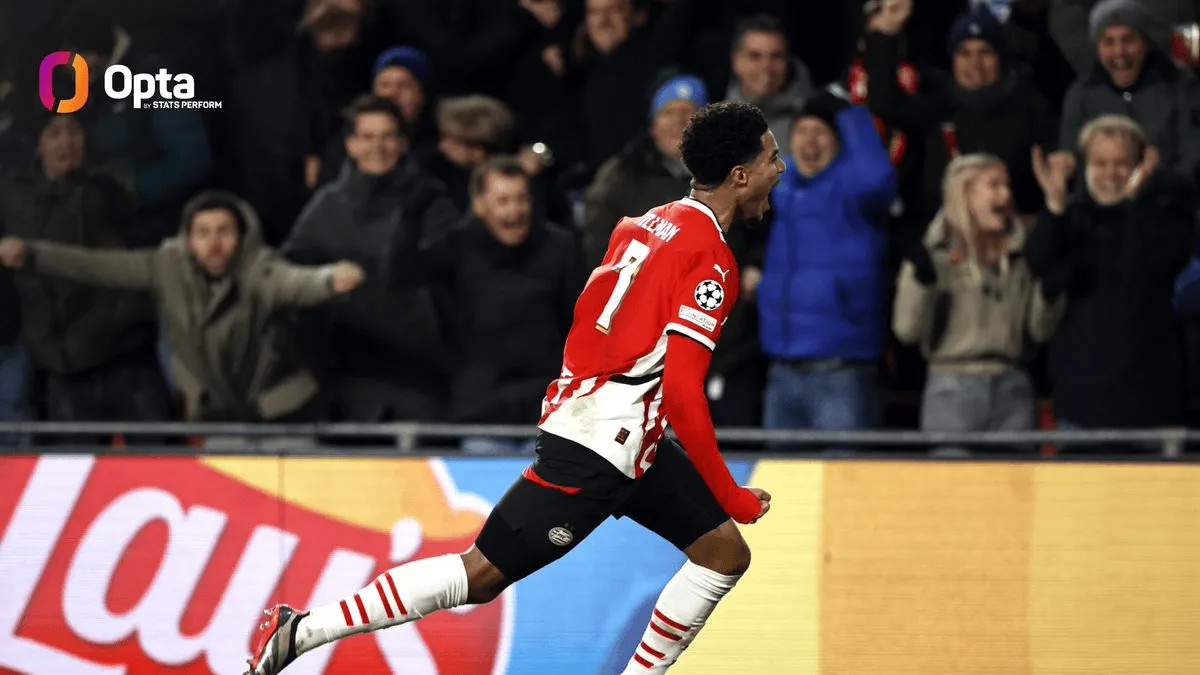 PSV trở thành đội đầu tiên ở Champions League lội ngược dòng khi bị dẫn trước 2 bàn ở phút 86