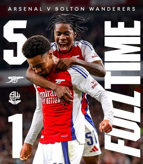 อีเอฟแอลคัพ - อาร์เซนอล เอาชนะ โบลตัน 5-1 ผ่านเข้ารอบต่อไป