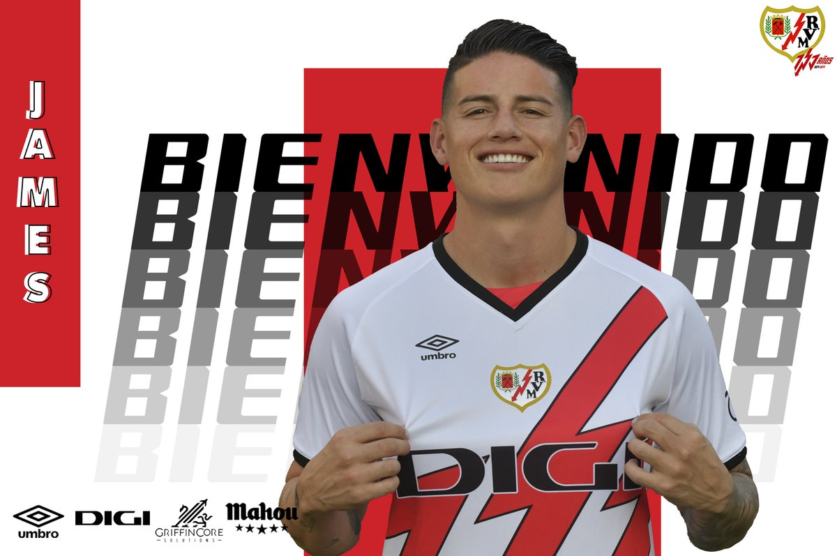 La Liga club Rayo Vallecano officially announced the signing of 33-year-old Colombian midfielder James Rodiguez