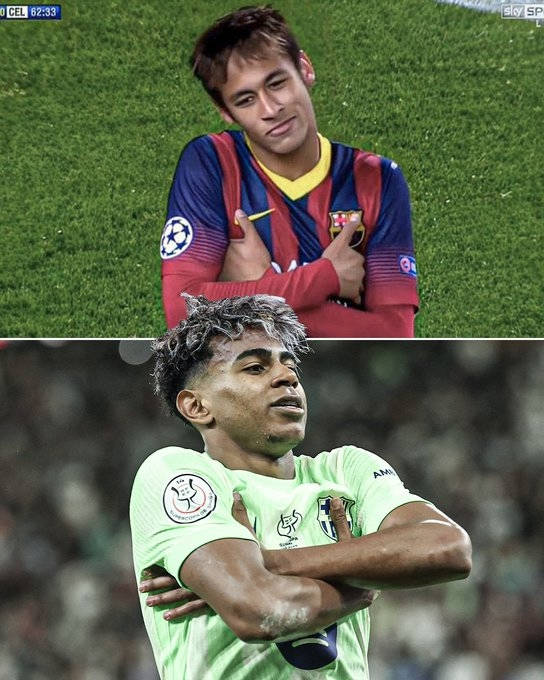 Tôn vinh thần tượng! Yamal thực hiện động tác ăn mừng giống Neymar sau khi ghi bàn