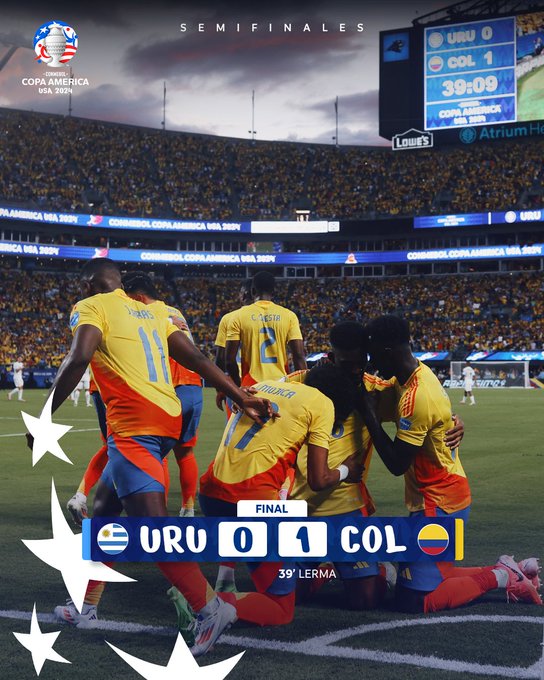 Kết quả Copa América 2024: Uruguay 0-1 Colombia
