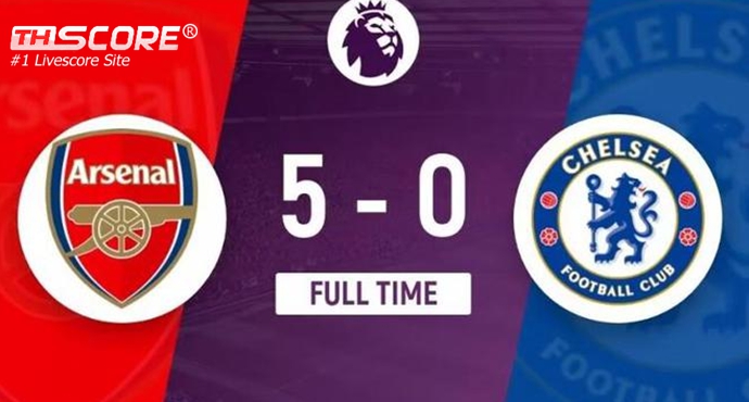 โศกนาฏกรรม! อาร์เซนอลถล่มเชลซี 5-0 นำเป็นจ่าฝูง 3 แต้ม