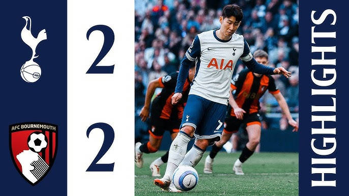 Tottenham Hotspur 2-2 Bournemouth | Son Heung-Min thực hiện quả phạt đền thành công, Tottenham vẫn đứng vị trí 13