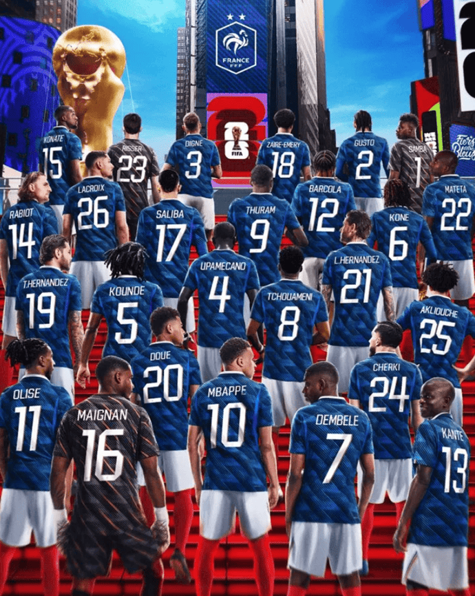 France World Cup Squad Numbers: Mbappé #10, Dembélé #7, Olise #11