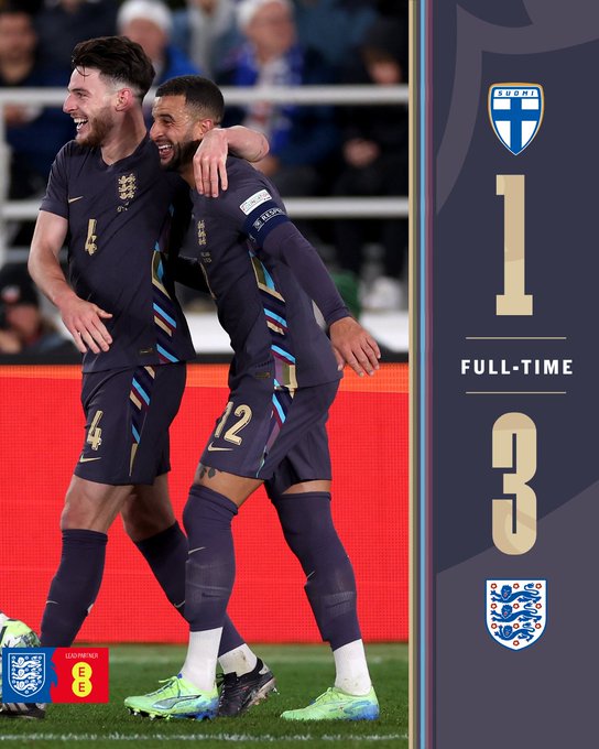 Kết quả UEFA Nations League: Phần Lan 1-3 Anh