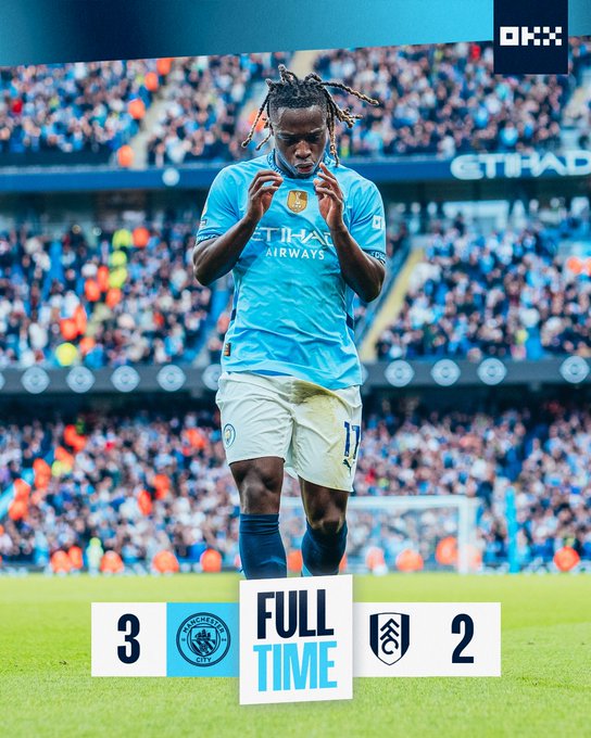 Kết quả Ngoại Hạng Anh: Manchester City 3-2 Fulham