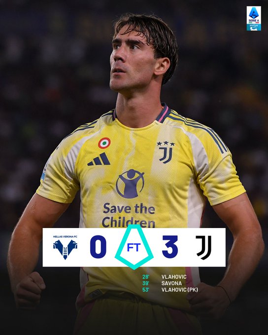 FT:Verona 0 - 3 Juventus