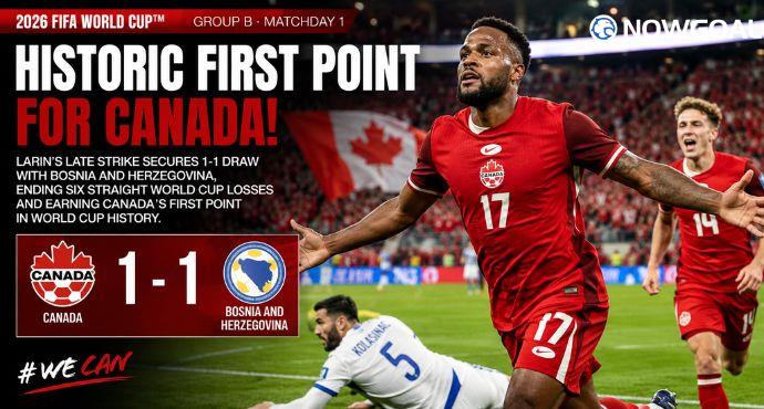 Canada Earn First-Ever World Cup Point with Historic Draw