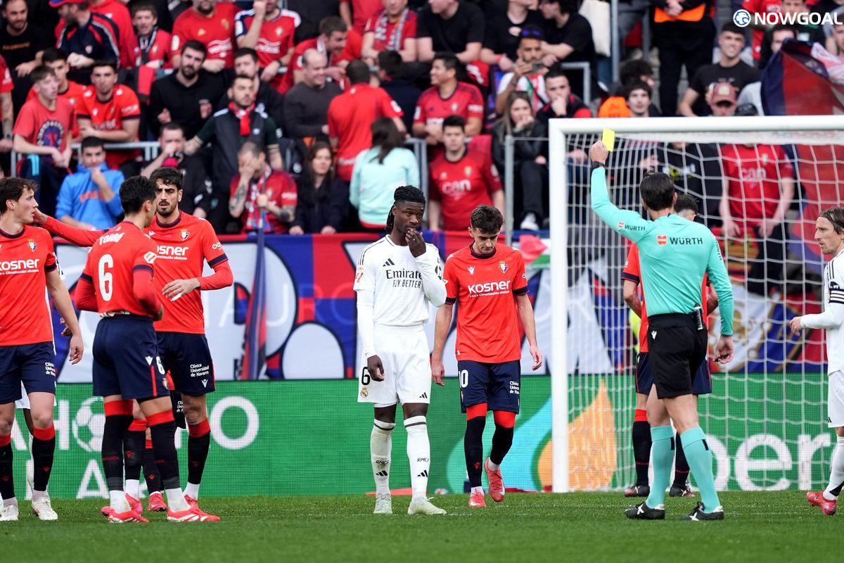 Osasuna 1-1 Ten-Man Real Madrid: Mbappe Scores, Bellingham Get Red