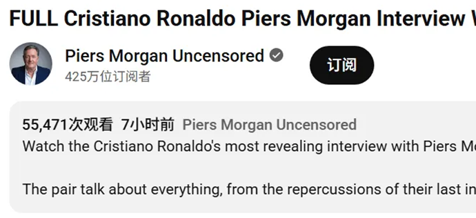 Anti-Climactic! Morgan's Teased Ronaldo Interview