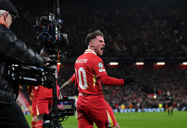 Phản ứng của Mac Allister sau bàn thắng vào lưới Real Madrid