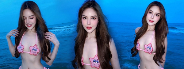 เมเปิ้ล พรนิภา นางฟ้านักวิ่งคนดัง นุ่งบิกินี่สีชมพูหวานแหวว อวดหุ่นสับขาวโอโม่ !!