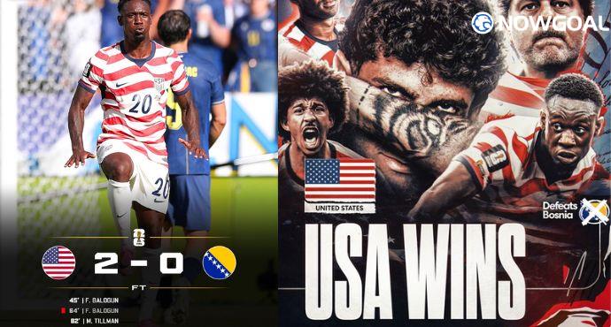 Ten-man USA beat Bosnia and Herzegovina 2–0 to reach the Round of 16