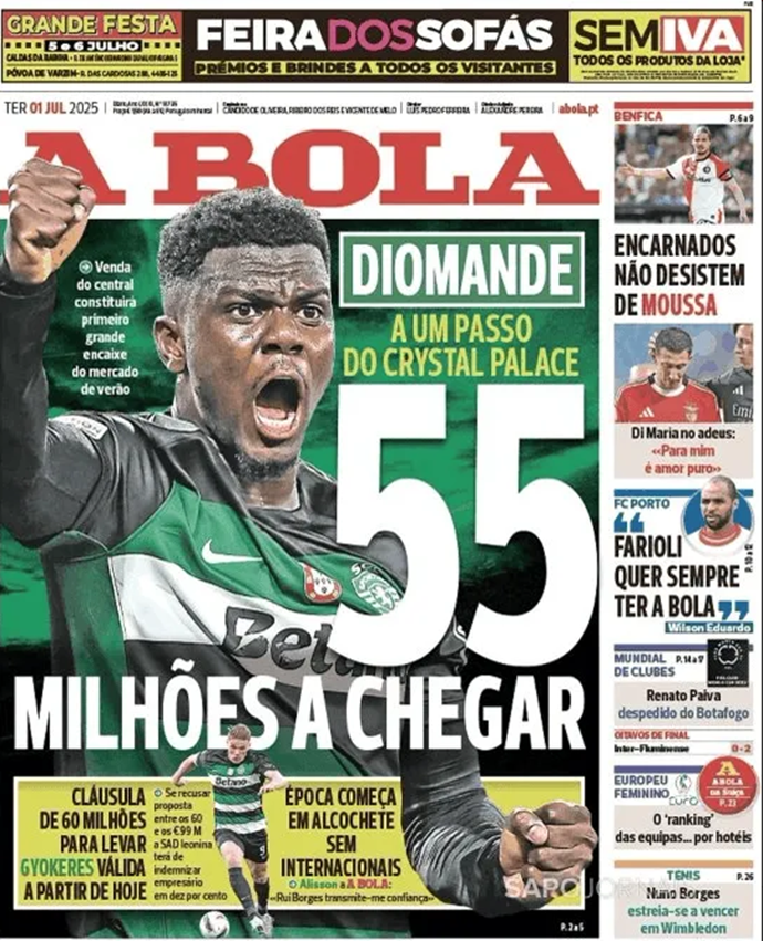 Crystal Palace Set to Break Club Record with €55m Signing of Sporting CP's Diomande