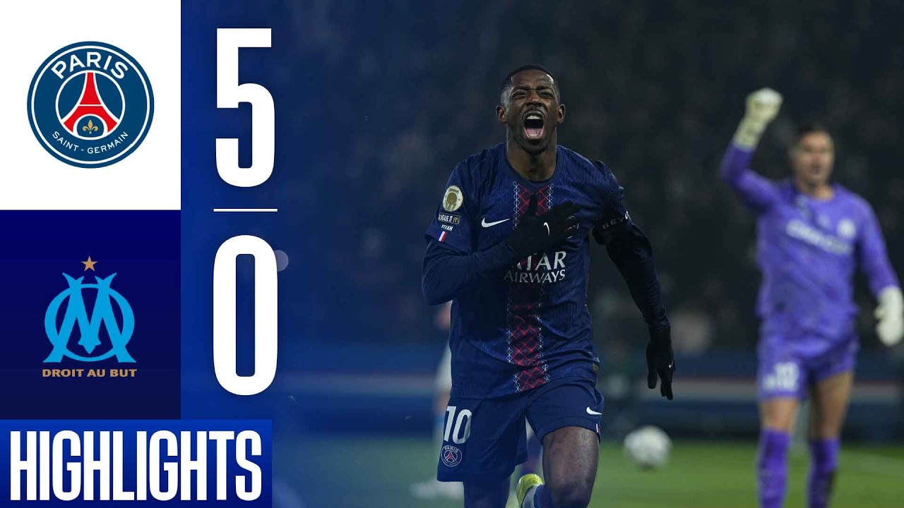 Match Highlights: Paris Saint Germain 5-0 Marseille VĐQG Pháp
