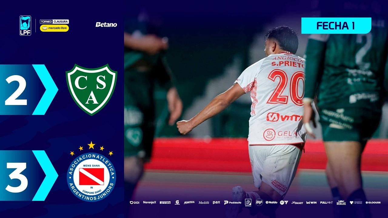 Match Highlights: Sarmiento Junin 2-3 Argentinos Juniors VĐQG Argentina