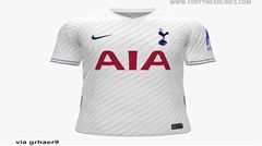 Những hình ảnh rò rỉ về bộ trang phục sân nhà mới của Tottenham cho mùa giải sắp tới: màu trắng và xanh hải quân cổ điển, kết hợp với các sọc chéo