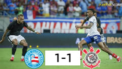 Com cautela, Corinthians tira proveito da expulsão no Bahia, marca nos minutos finais e estreia no Brasileirão com empate